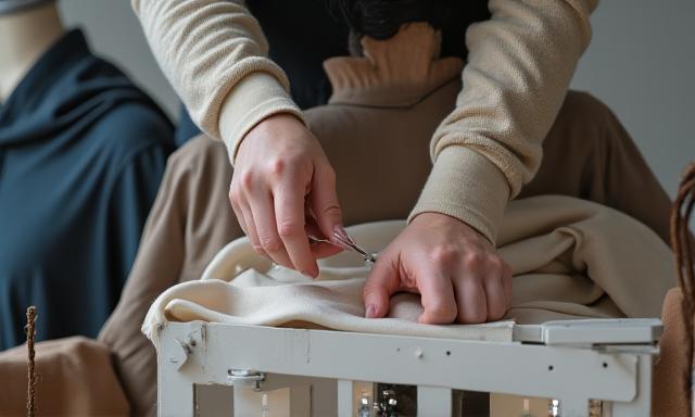 Schneiderin arbeitet an einem Prototyp-Kleidungsstück